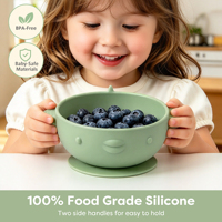 Bol et assiette à ventouse en silicone de qualité alimentaire pour bébé, ensemble de vaisselle créatif en forme de poisson pour l'alimentation des nourrissons, logo personnalisé