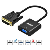 Adaptador DVI a VGA de alta calidad, convertidor de DVI-D, 24 + 1 a VGA