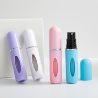 Pompe pulvérisatrice auto-amorçante en stock, couleur bonbon, remplissage direct, en plastique ABS, 5 ml, rechargeable, forme flacon de parfum, sérigraphie