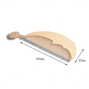Hardware Factory High Quality Curved <b>Moon</b> Shape Custom Logo Metal Comb with Pendant - Product Image 4