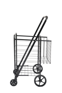 Chariot de magasinage pliable portable sur mesure de 45 kg pour les supermarchés, pour un usage domestique, avec support en plaque de fer au fond - Product Image 2