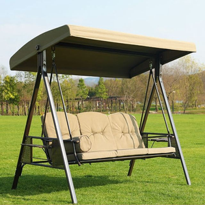 Outdoor 3-persoons Patio Schommelbank Met Verstelbare Kanteloverkapping Duurzame Stalen Metalen Frame Kussens En Kussen - Product Image 4