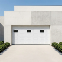 Porte de garage électrique moderne coupe-vent en acier et bois, de haute qualité, populaire, design personnalisé, vente en gros
