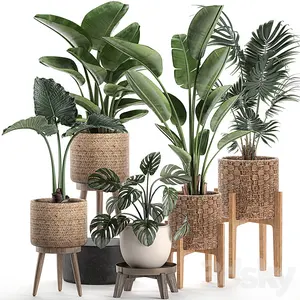 Simulation Palm Tree Artificial Plant Ficus Lyrata Dypsis Lutescens Artificial Banana Tree Tropical Artificial Tree