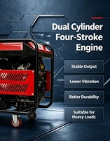 Generador de Gasolina Da Mao de 10KW 220/380V con Inversor Abierto, Tanque de Combustible de 50L, Alternador 100% Cobre Puro, Personalizable para Uso en Exteriores