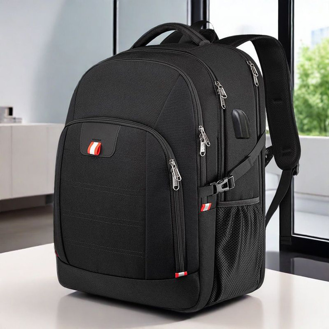 Unisex Fashionable Anti-Theft School Backpack Zipper Waterproof Oxford Material USB Port Computer Interlayer Polyester
