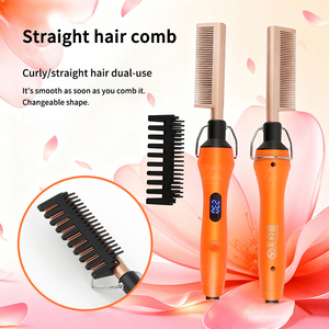 Pettine Elettrico JinDing <span class=keywords><strong>per</strong></span> Capelli e <span class=keywords><strong>Barba</strong></span>, <span class=keywords><strong>Spazzola</strong></span> Lisciante in Plastica con LED, Riscaldamento Rapido 110-240V, Logo OEM Gratuito <span class=keywords><strong>per</strong></span> Hotel - Product Image 5