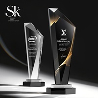 Trophée en cristal personnalisé en forme de lame, conçu sur mesure pour la reconnaissance des employés exceptionnels, commémoratif du championnat