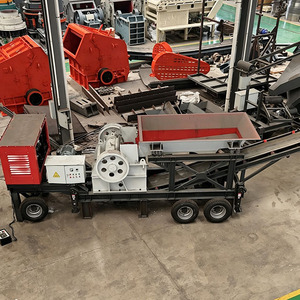 Concasseur à mâchoires mobile moderne en acier pour pierre, avec moteur AC et engrenages, état neuf, pour le concassage de matériaux de construction - Product Image 1