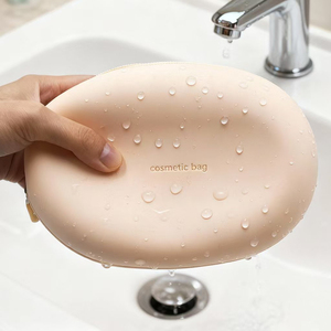 Factory-Custom Reusable Silicone Zip Makeup Bag Portable Travel Storage Pouch - Product Image 1