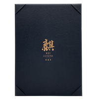 Petit MOQ, menus de restaurant à page unique, menus de café-bar en cuir avec couverture en cuir à coins fixés