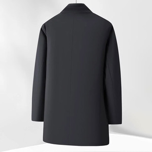 Jancoco Custom Detachable Liner <strong>Funnel</strong> Collar Jacket <strong>Men</strong> Sturdy Pure <strong>Wool</strong> Trench <strong>Coat</strong> for Autumn Winter - Product Image 2
