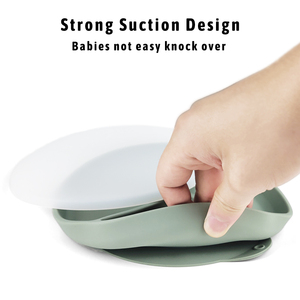 Ensemble d'alimentation pour bébé incassable <span class=keywords><strong>en</strong></span> silicone 100 % alimentaire sans BPA avec assiette à ventouse divisée, tasse à bec, bol, cuillère et fourchette - Product Image 6