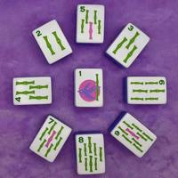 Jeu de tuiles de mahjong américain en acrylique à deux couches, personnalisé et sculpté, 160 tuiles, motif coccinelle porte-bonheur bleue, cadeau pour jeunes
