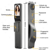 Smart Lock Deur Me Home Palmader Technologie Aluminium Hendel Hendel Draadloze Deurbel Toegangscontrole Slot
