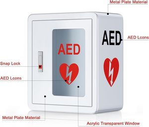 Armadietto AED per Defibrillatore, Montaggio a Parete, Chiusura a Scatto, Compatibile con Tutti i Marchi Cardiac Science, per Luoghi Pubblici - Product Image 5