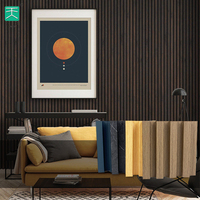 TianGe Panneaux muraux en bois massif Mdf 3D calandre cannelée décoration intérieure