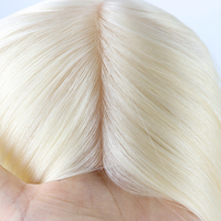 Prothèses capillaires en cheveux naturels à base de soie pour femmes, blond soyeux, unité capillaire Remy TP34