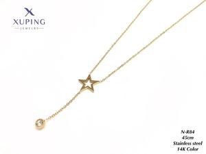 Colliers pour femmes XUPING en acier inoxydable, vente en gros, pendentifs breloques tendance en forme de fleur, papillon et cœur - Product Image 4