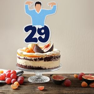 Decorazione per Torta di Compleanno 29 Anni - Topper Glitterato 'New Girl' per Festa di 29 Anni, 'I'm 29 Folks, What's up' - Product Image 4