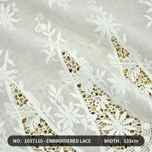 Wholesale Custom Stretch Fabric White Lace High End Embroidery Cloth Three-dimensional Lace