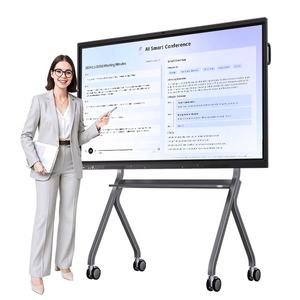 55/65/75/86/98 inch 4K Smart Interactief Whiteboard Dubbel Systeem AI Functie Anti-reflectie LCD voor School/Conferentie OEM/ODM - Product Image 1