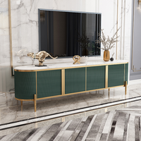 Meuble TV moderne YSS pour salon avec cadre en titane, finition brillante, tiroir en bois massif et plateau effet marbre