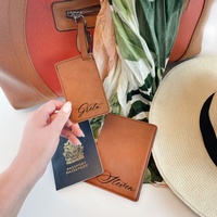 Porte-passeport mignon et étiquette de bagage personnalisée pour couples, cadeaux de destination pour la fête nuptiale