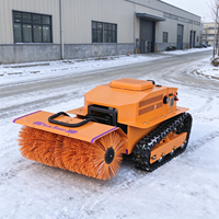 Souffleuse à neige télécommandée sans fil 3 en 1, machine de déneigement sur chenilles pour parking
