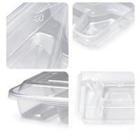Barquettes bento jetables en PP sans BPA, design multi-compartiments sans mélange de saveurs, contenants alimentaires pour la préparation des repas