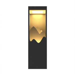Lámpara de Pared LED Moderna para Exteriores, Diseño Cúbico de 26 Pulgadas, Aleación de Aluminio, Luz Blanca Cálida, Iluminación de Jardín - Product Image 1