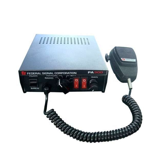 DC12V or DC24V 80W Watt Vehicle signal Equipment Security Fire Alarm Electronic Siren Amplifier Speaker PA300
