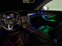 Panneau de garniture de porte en bois avec éclairage ambiant dynamique pour Mercedes W205 X253 C253 GLC, accessoires de mise à niveau de l'éclairage LED intérieur de voiture