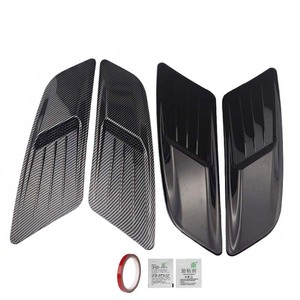 2 pièces <span class=keywords><strong>Grille</strong></span> de ventilation décorative universelle <span class=keywords><strong>pour</strong></span> capot moteur, en fibre de carbone noire, avec autocollant de couverture d'admission d'air - Product Image 2