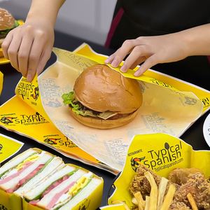 Custom Eco-Friendly Recyclable Greaseproof <b>Wrapping</b> <b>Paper</b> Food Grade PE Sandwich <b>Burger</b> Hamburger Bread Pizza Deli Logo - Product Image 2