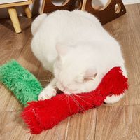Coussin en peluche à la catnip avec papier froissé pour chats