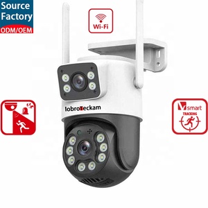 Cámara de seguridad WiFi iCSee de 6MP para exteriores, impermeable, con detección humana por IA, disuasión activa, luz estroboscópica y alarma de audio, cámara IP PT - Product Image 1