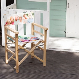 Silla de Director Plegable con Impresión Digital Personalizada de Primera Calidad, Estructura de Madera de Haya, para Jardín de Villa, Alojamiento Premium y Recepción - Product Image 1