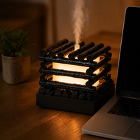Humidificateur d'air portable à ultrasons 280 ml avec éclairage LED 7 couleurs, brume froide, bruit blanc, mini diffuseur H2O pour hôtel