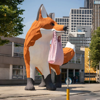 Escultura Decorativa de Fibra de Vidrio con Pintura Degradada Brillante, Superficie Lisa, Modelo de Animal de Dibujos Animados de Lujo, Decoración Creativa para Atrios de Centros Comerciales