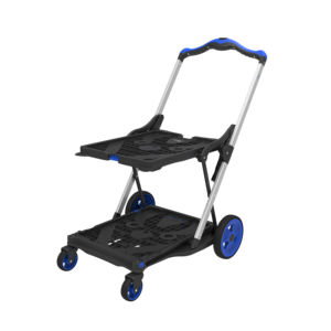 Carrito Plegable de Doble Capa de Grado Comercial, Material PP, Estructura de Cuatro Ruedas, Plataforma, Cestas Extraíbles, Ruedas, Se Acepta OEM/ODM - Product Image 2