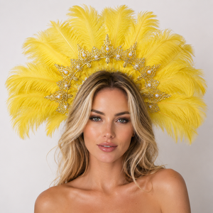 Nouvel Arrivage – Coiffes en Plumes d'Autruche Bleues Faites à la Main, Confortables, Élégantes, Unisexe, Durables, Idéales pour les Fêtes - Product Image 4