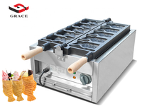 Machine à glace saiyaki japonaise en forme de poisson, appareil Commercial pour la fabrication de desserts japonais, avec ouverture sur la bouche,