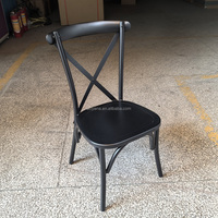 Chaise noire à dossier croisé, chaise de salle à manger pour restaurant, hôtel, mariage, banquet, empilable, mobilier élégant