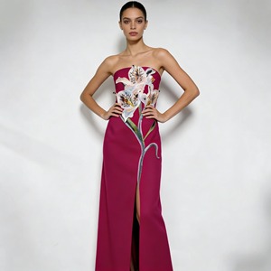Robe Corset Moulante Sans Manches Brodée de Fleurs pour Femmes – Vente en Gros Fabricant - Product Image 6