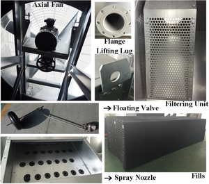 폐쇄 크로스 플로우 스테인레스 스틸 소재 최저가 폐쇄 루프 산업용 냉각 시스템 - Product Image 4