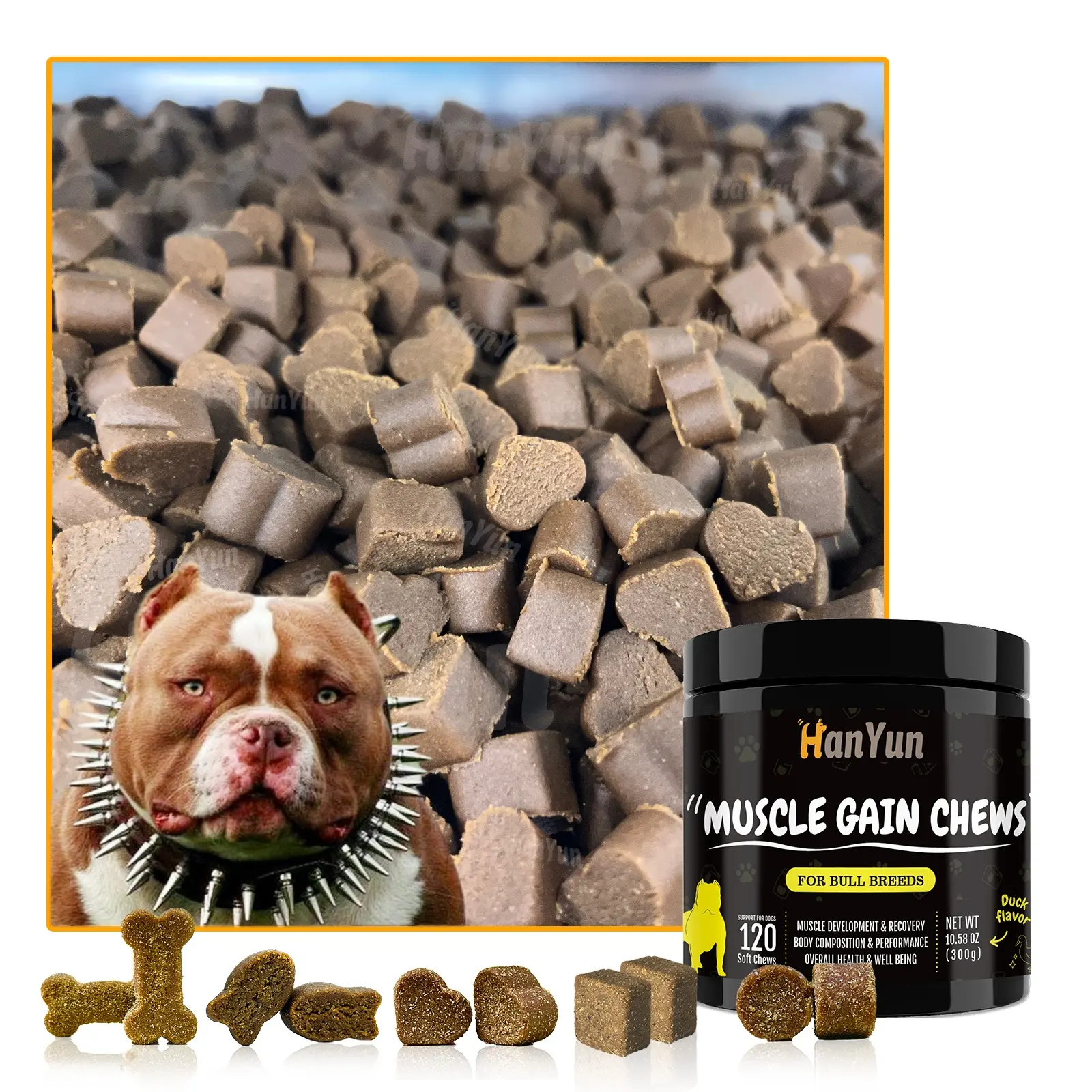 Muscle Gain Power Chews-Eiwitrijk Hondenvoedingssupplement Voor Volwassen Honden-Pro Series Muscle Builder - Premium Ingrediënten