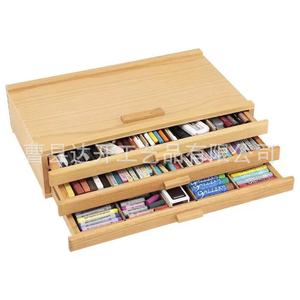 Wooden <b>Drawer</b> <b>Storage</b> <b>Box</b> Multi Layer Stationery Organizer For Art Supplies Sketching Tools Office Desk Use - Product Image 1