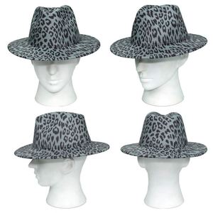 Nouvelle tendance, chapeaux Fedora décontractés pour enfants, imprimés des deux côtés, avec imprimé léopard, unisexe - Product Image 2