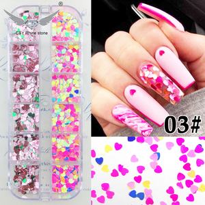 CY Color mezclado mariposa corazón pegatinas calcomanías brillo uñas arte lentejuelas Decoración - Product Image 4